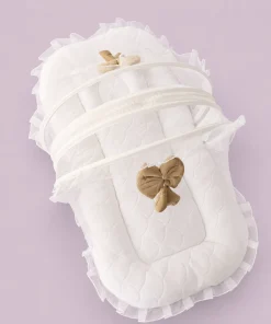 Premium Baby Nest Bed - Beige and White - BS1 - Image 3