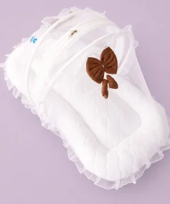 Alternative view of Premium Baby Nest Bed - Dark Brown and White - BS1