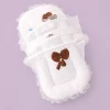 Premium Baby Nest Bed - Dark Brown and White - BS1