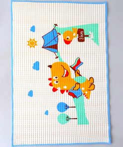 Bath Mat Bubble Sheet - Yellow Dino and Bird (Blue Border) - BM1