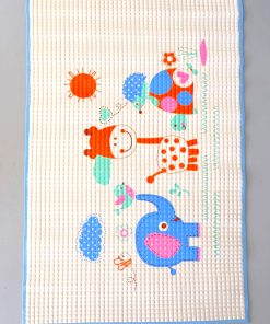 Bath Mat Bubble Sheet - Elephant and Giraffe (Blue Border) - BM1