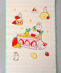 Bath Mat Bubble Sheet - Strawberry and Rabbit (Green Border) - BM1