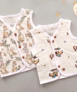 Baby Premium Crinkled Jhabla - Pack of 2 - Squirrel and Leaf + Dong on Plaine - JH1