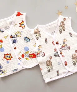 Baby Premium Crinkled Jhabla - Pack of 2 - Red Space Rocket + Animals on Scooter - JH1
