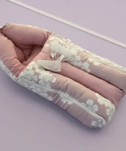 Premium Baby Carry Nest and Wrapper (62x30cm) - Pink White Floral - KW1