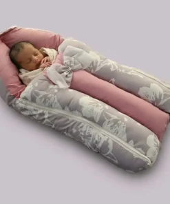 Premium Baby Carry Nest and Wrapper (62x30cm) - Lavender and White Floral - KW1 - Image 2