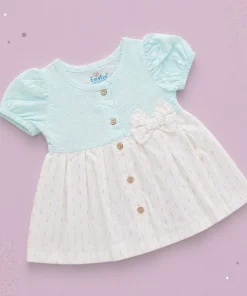 Cotton Kasavu Frock - Light Blue - EFRK
