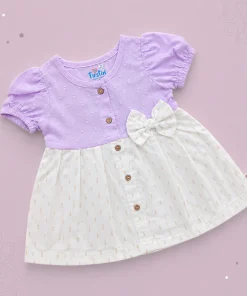 Cotton Kasavu Frock - Light Purple - EFRK