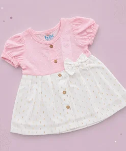 Cotton Kasavu Frock - Light Pink  - EFRK