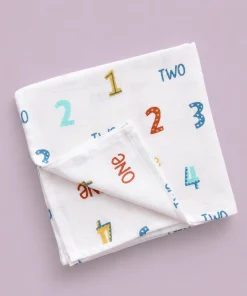Single-Layer Muslin Swaddle (Set of 3) 100x100cm - Unicorn - Number - Hot Air Balloon - SW1 - Image 3