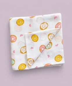 Single-Layer Muslin Swaddle (Set of 2) 100x100cm - Car - Donuts - SW1 - Image 3