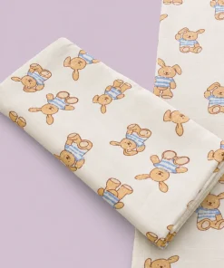 Single-Layer Muslin Swaddle (Single Piece) 100x100cm - Beige Teddy - SW1