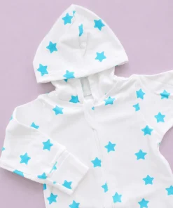 Hooded Sleeping Suit - Aqua Blue Star - SS1 - Image 2