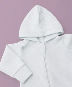 Hooded Sleeping Suit - Light Green Blue Strip - SS1 - Image 2
