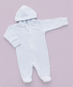 Hooded Sleeping Suit - Blue with Blue Elephant - SS1