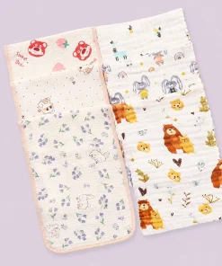 Crinkled Muslin Cream and White Burp Cloth combos(Pack of 6) - BP1