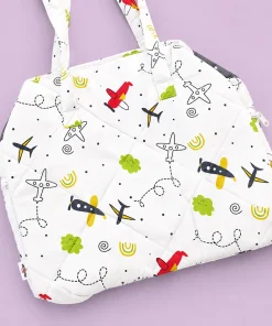 Alternative view of Cotton Mother Diaper Bag(42x42cm) - Grey with Airplane - DB1
