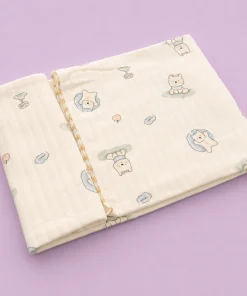 Alternative view of Soft Cotton Baby Blanket (Pack of 2) - Cream with Cute and Rabbit Head with Stars - BL1