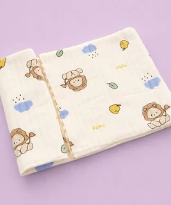 Alternative view of Soft Cotton Baby Blanket (Pack of 2) - Cream with Rabbit and Lion - BL1