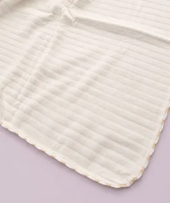Alternative view of Soft Cotton Baby Blanket (Pack of 2) - Cream with Duck and Teddy on the Plane - BL1