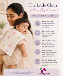 Alternative view of 2 Layer Crinkled Muslin Burp Cloth (Pack of 3) - BP1