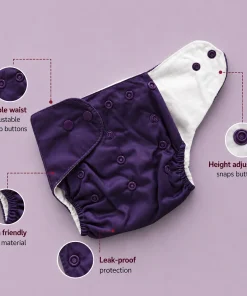 Reusable Baby Cloth Diaper - Magenta , Royal Blue , Navy Blue - CDP1 - Image 6