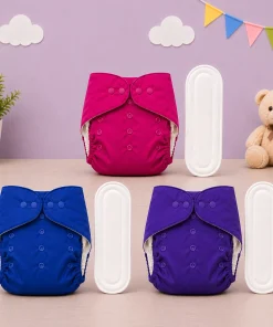 Reusable Baby Cloth Diaper - Magenta , Royal Blue , Navy Blue - CDP1