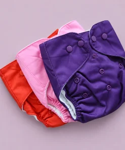 Reusable Baby Cloth Diaper - Pink , Red , Dark Purple - CDP1 - Image 2