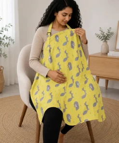 Nursing Gown (96x69cm) - Yellow with Gray Fox - NG1