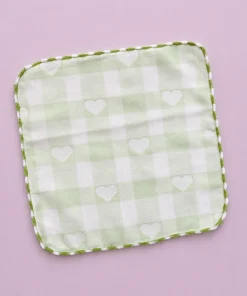 Alternative view of Cotton Face Towel 25x25cm (Set of 3)  - Heart Print Pink , Blue , Green - FT1