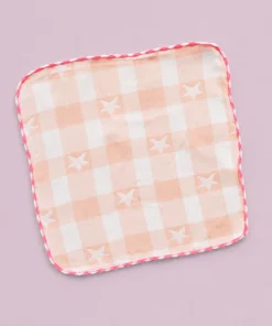 Cotton Face Towel 25x25cm (Set of 6) - Flower with Star Print Pink , Blue , Green - FT1 - Image 6