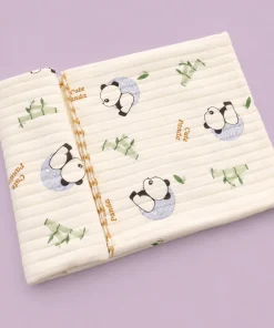 Soft Cotton Baby Blanket - Cream with Panda - BL1