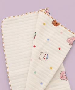 Alternative view of Soft Cotton Baby Blanket - Cream with Animal Head - BL1
