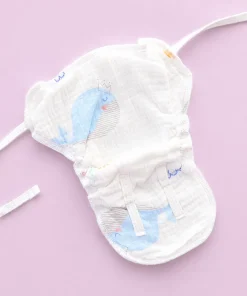 Multi Layer Organic Muslin Crepe Nappy(Pack of 6) - Bear and Leaf, Unicorn, Blue Elephant, Whale, Floral and Duck - NP01 - Image 5