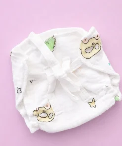 Multi Layer Organic Muslin Crepe Nappy(Single Piece) - Green Dino and Yellow Car - NP01