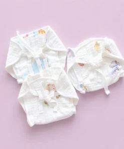 Multi Layer Organic Muslin Crepe Nappy(Pack of 3) - Whale, Unicorn and Elephant - NP01