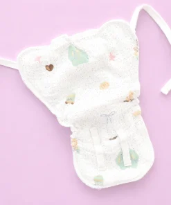 Alternative view of Multi Layer Organic Muslin Crepe Nappy(Single Piece) - Dots with Animals - NP01