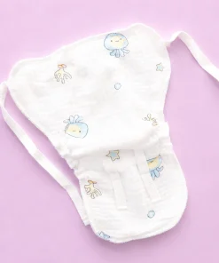 Multi Layer Organic Muslin Crepe Nappy(Pack of 6) - Dino, Alphabets, Dot with Animals, Green Dino, Rabbit and Stella Lon - NP01 - Image 7