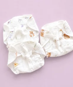 Multi Layer Organic Muslin Crepe Nappy(Pack of 3) - Bear and Leaf, Floral and Duck - NP01