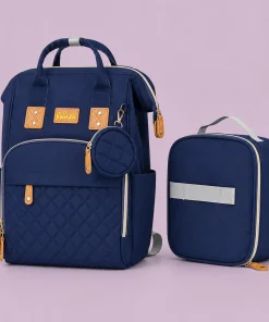 Alternative view of Premium Multipurpose Diaper Backpack with Lunch Bag - Dark Blue - DB1