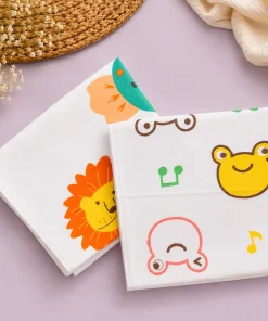 Cotton Baby Bath Towel(Pack of 2) - Big Animal Print and Frog - BT1