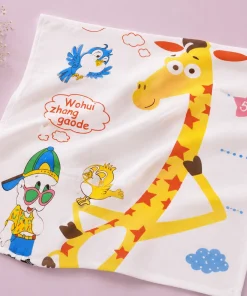 Alternative view of Cotton Baby Bath Towel(Pack of 2) - Giraffe and Girl - BT1