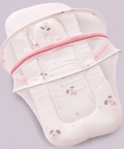 Foldable Muslin Bedding Set - Pink with Dog Head and Star- BS1 - Image 2
