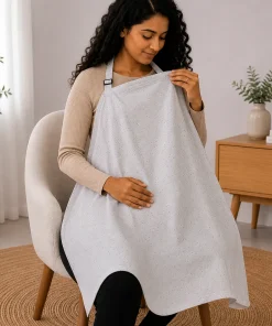 Nursing Gown (90x65cm) - Gray and Red Dot - NG1