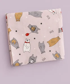Alternative view of Nursing Gown (96x69cm) - Light White Pink with Bear  - NG1