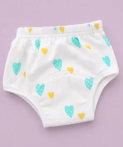 Alternative view of Organic Muslin Cotton Padded Underwear (Pack of 2) - Yellow Green Heart and Blue Tree - PU1