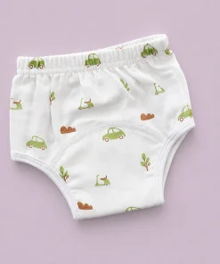 Alternative view of Organic Muslin Cotton Padded Underwear (Pack of 2) - Green Scooter with Car and Duck - PU1