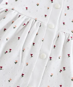 Alternative view of Sleeveless Combed Cotton Frock - Small flower - DFK1