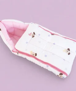 Muslin Cotton Kangaroo Wrapper - (65x43cm) - Pink Dog Head and Star - KW1
