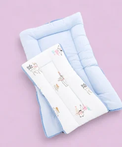 Alternative view of Muslin Cotton Kangaroo Wrapper - (65x43cm) - Blue with Holly Jolly and Snowy Animals - KW1